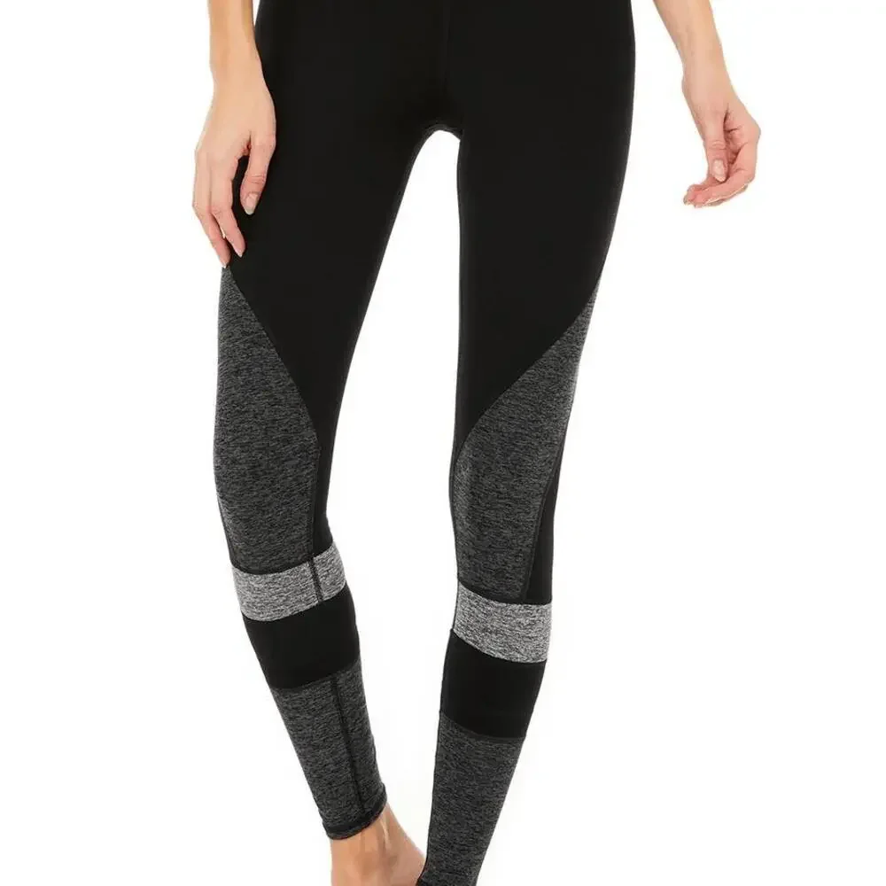 Alo Yoga High-Waist Alosoft Momentum Legging - Black/Dark Grey/Dove Grey/Black